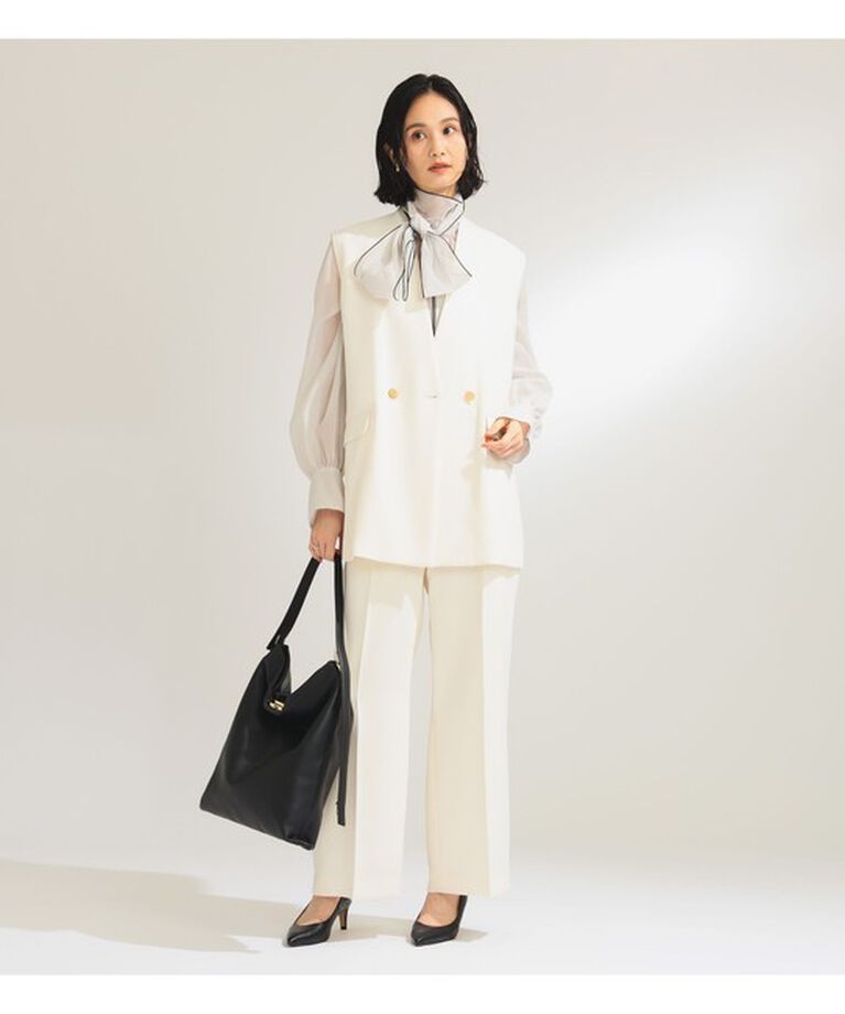 Demi-Luxe BEAMS 「ノーカラー ダブルブレスト ジレ＊」|ダウン|