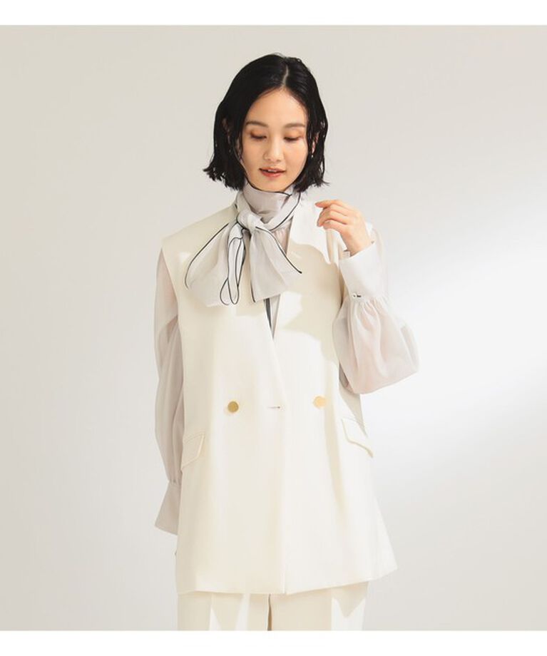 Demi-Luxe BEAMS 「ノーカラー ダブルブレスト ジレ＊」|ダウン|