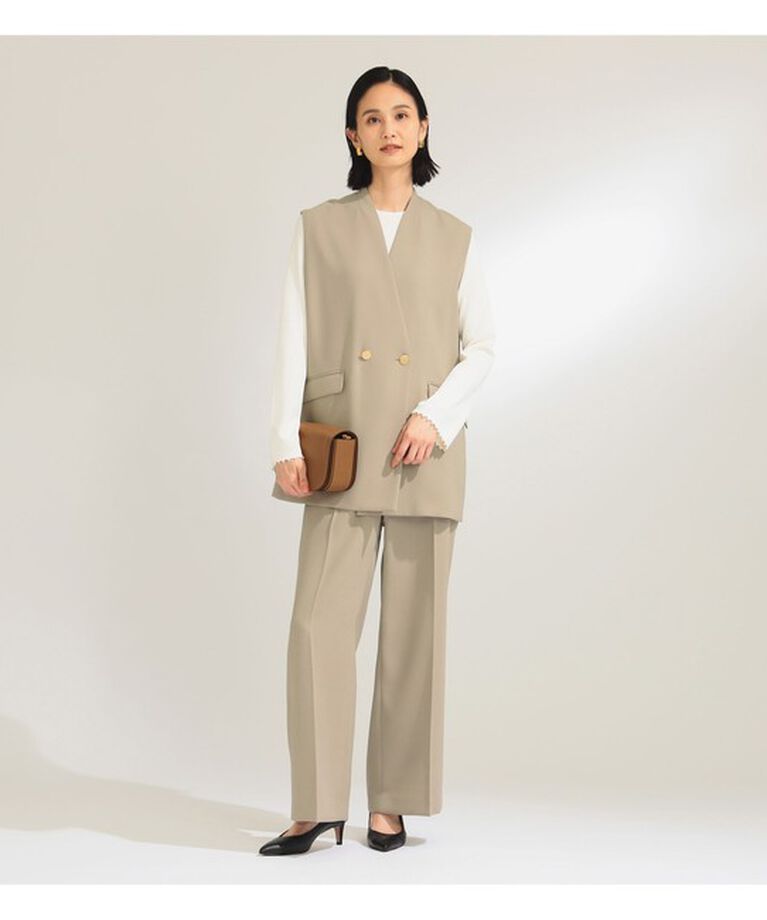 Demi-Luxe BEAMS 「ノーカラー ダブルブレスト ジレ＊」|ダウン|