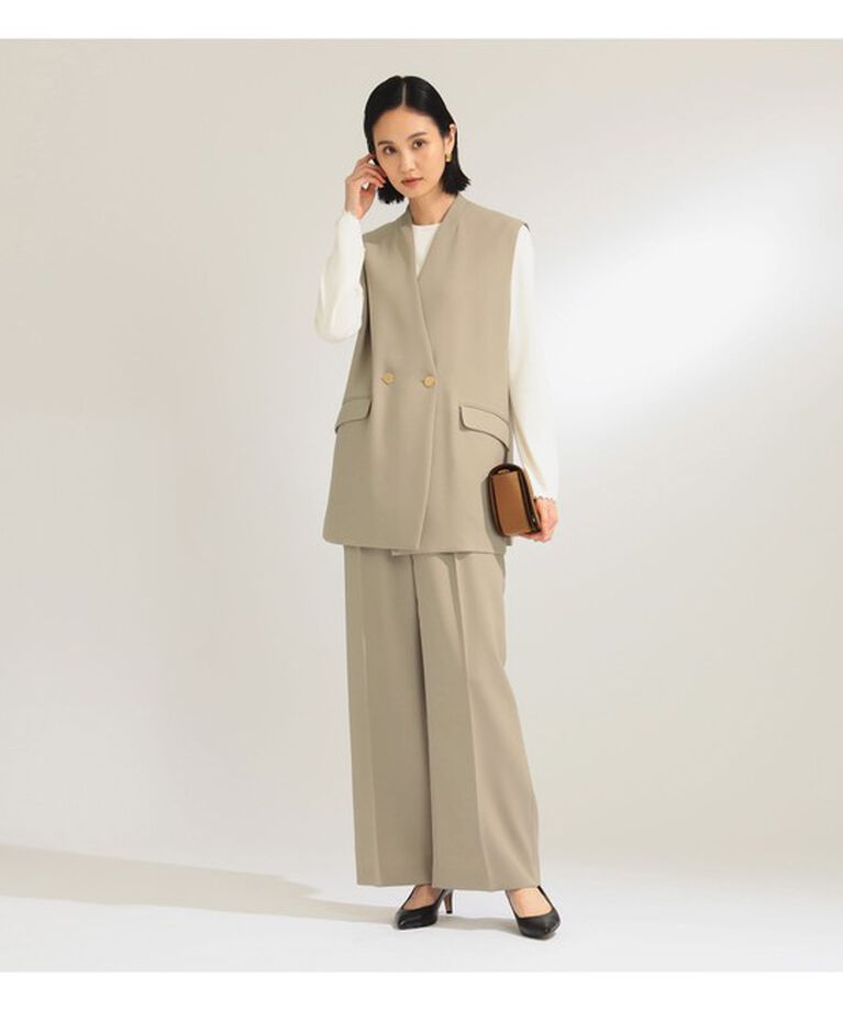 Demi-Luxe BEAMS 「ノーカラー ダブルブレスト ジレ＊」|ダウン|