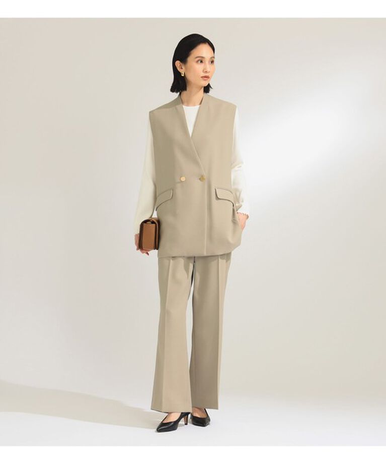 Demi-Luxe BEAMS 「ノーカラー ダブルブレスト ジレ＊」|ダウン|