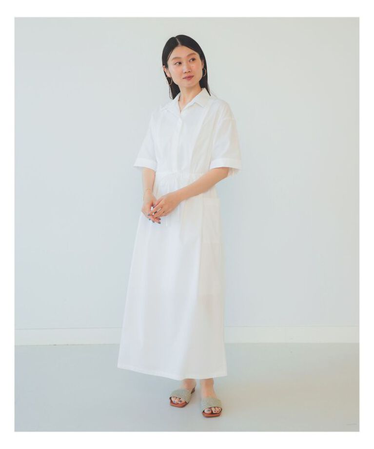 Demi-Luxe BEAMS 「ハーフスリーブ シャツワンピース」|ワンピース|