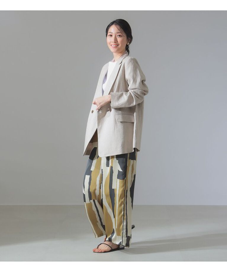 Demi-Luxe BEAMS 「ダブルブレスト リネン ジャケット」|ダッフルコート|