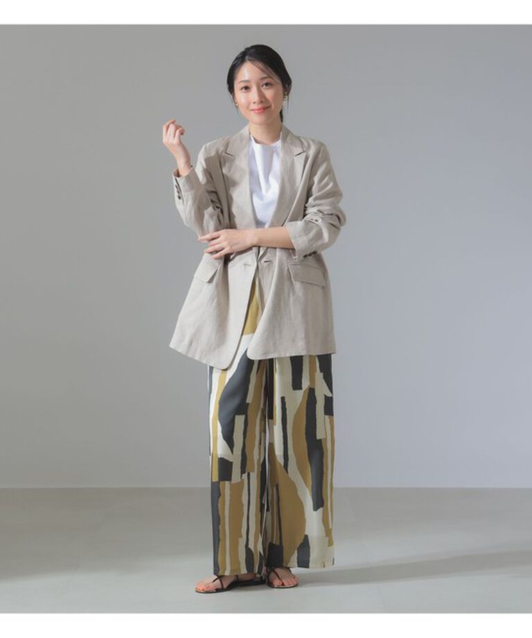 Demi-Luxe BEAMS 「ダブルブレスト リネン ジャケット」|ダッフルコート|