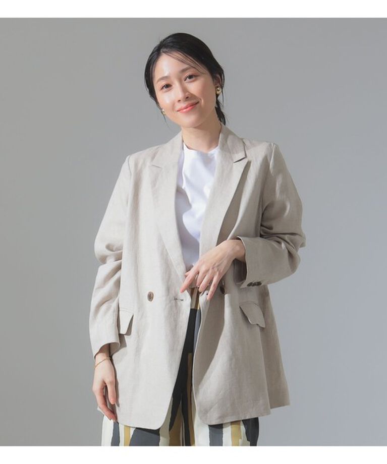 Demi-Luxe BEAMS 「ダブルブレスト リネン ジャケット」|ダッフルコート|