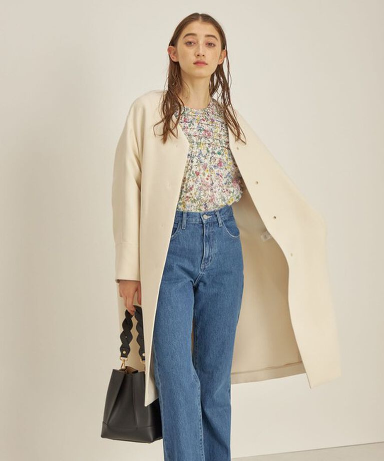 SHIPS for women「トリプルクロス ノーカラー コート◇」|ノーカラーコート|
