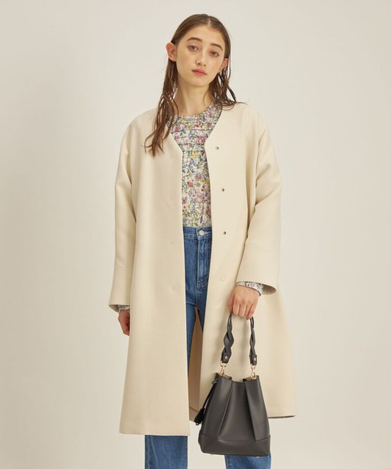 SHIPS for women「トリプルクロス ノーカラー コート◇」|ノーカラーコート|