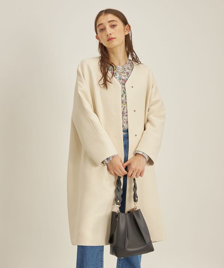 SHIPS for women「トリプルクロス ノーカラー コート◇」|ノーカラーコート|