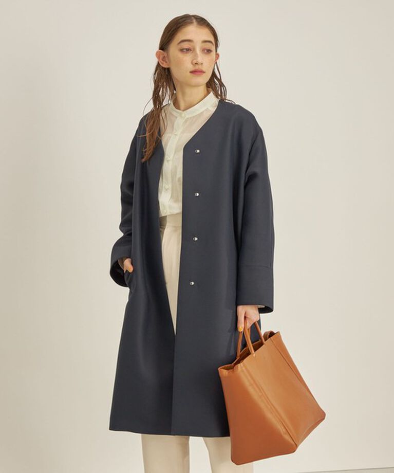 SHIPS for women「トリプルクロス ノーカラー コート◇」|ノーカラーコート|