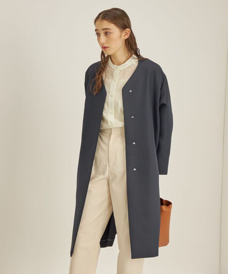 SHIPS for women「トリプルクロス ノーカラー コート◇」|ノーカラーコート|