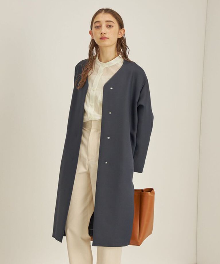 SHIPS for women「トリプルクロス ノーカラー コート◇」|ノーカラーコート|