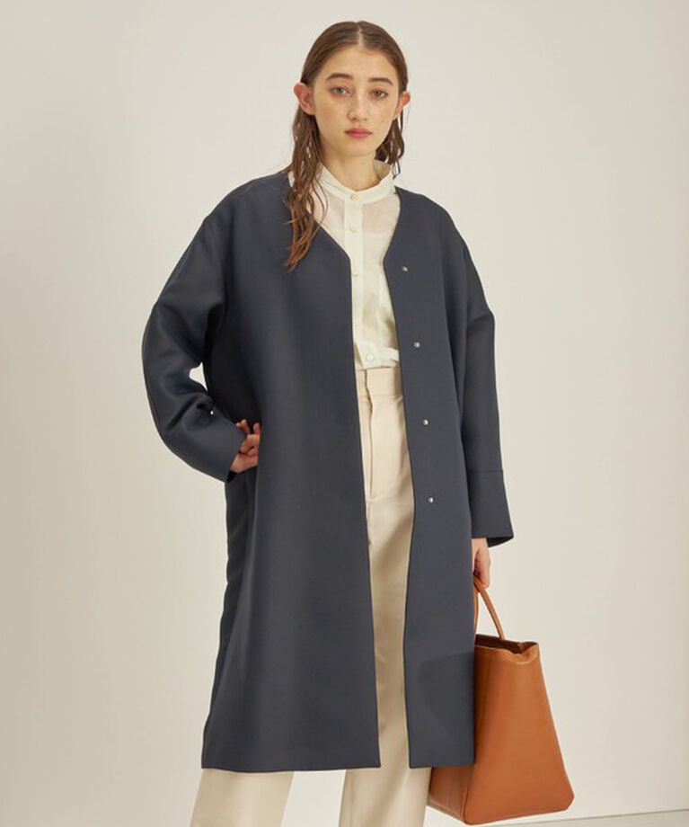 SHIPS for women「トリプルクロス ノーカラー コート◇」|ノーカラーコート|
