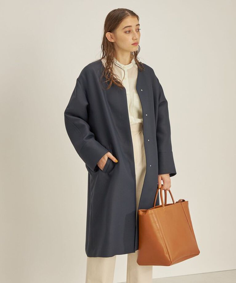SHIPS for women「トリプルクロス ノーカラー コート◇」|ノーカラーコート|