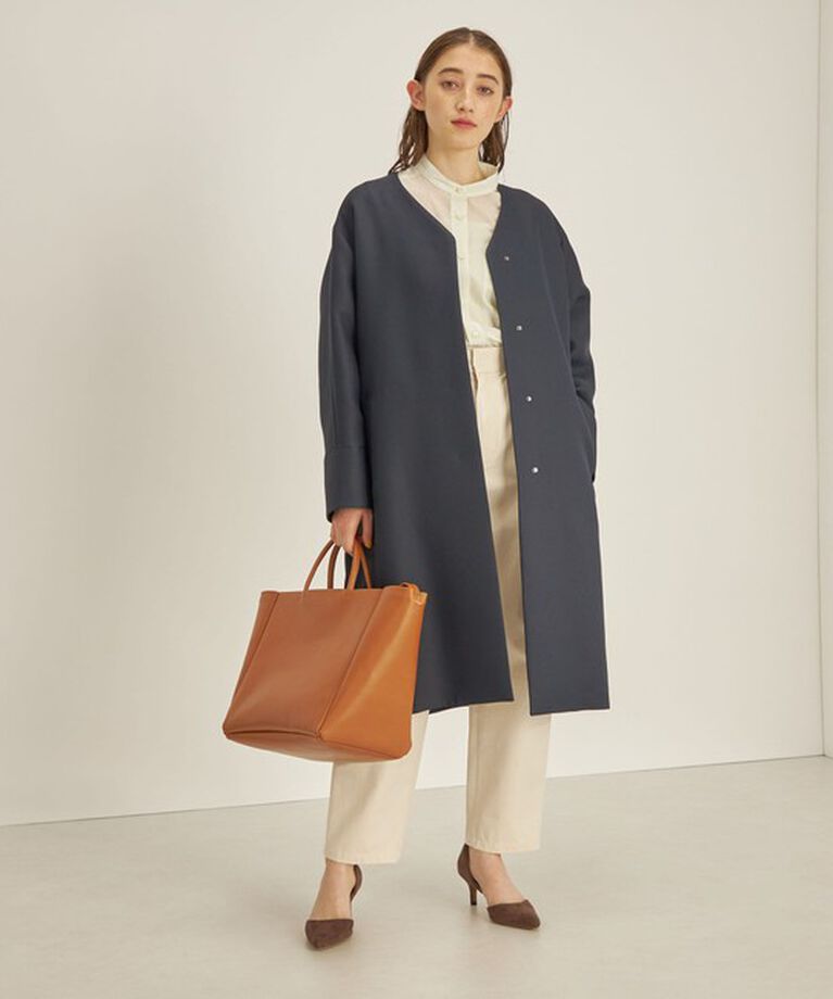 SHIPS for women「トリプルクロス ノーカラー コート◇」|ノーカラーコート|
