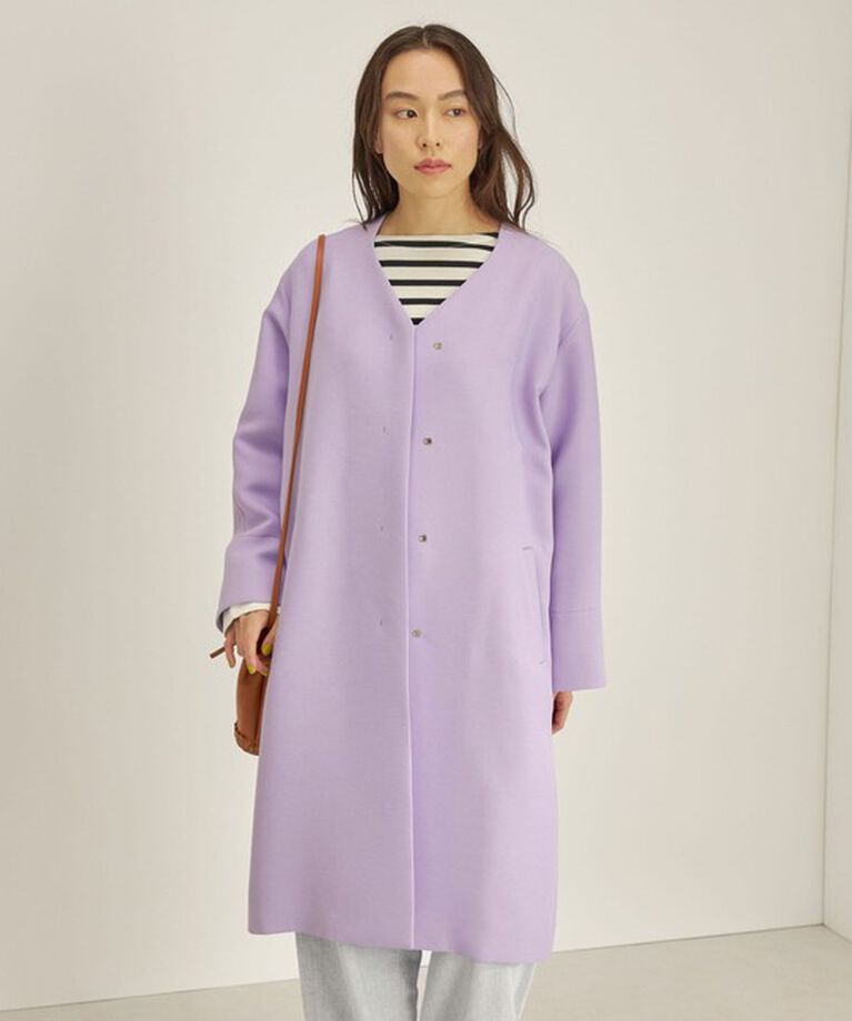 SHIPS for women「トリプルクロス ノーカラー コート◇」|ノーカラーコート|