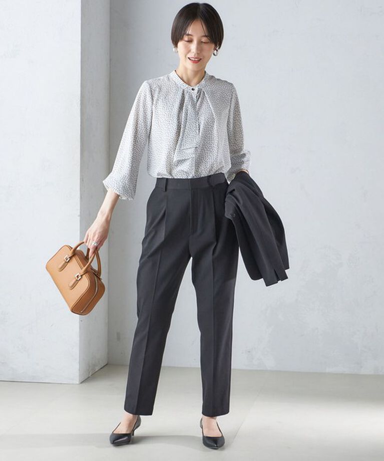 SHIPS for women「〈手洗い可能〉ツイル ストレッチ パンツ（セットアップ対応）」|スラックス|