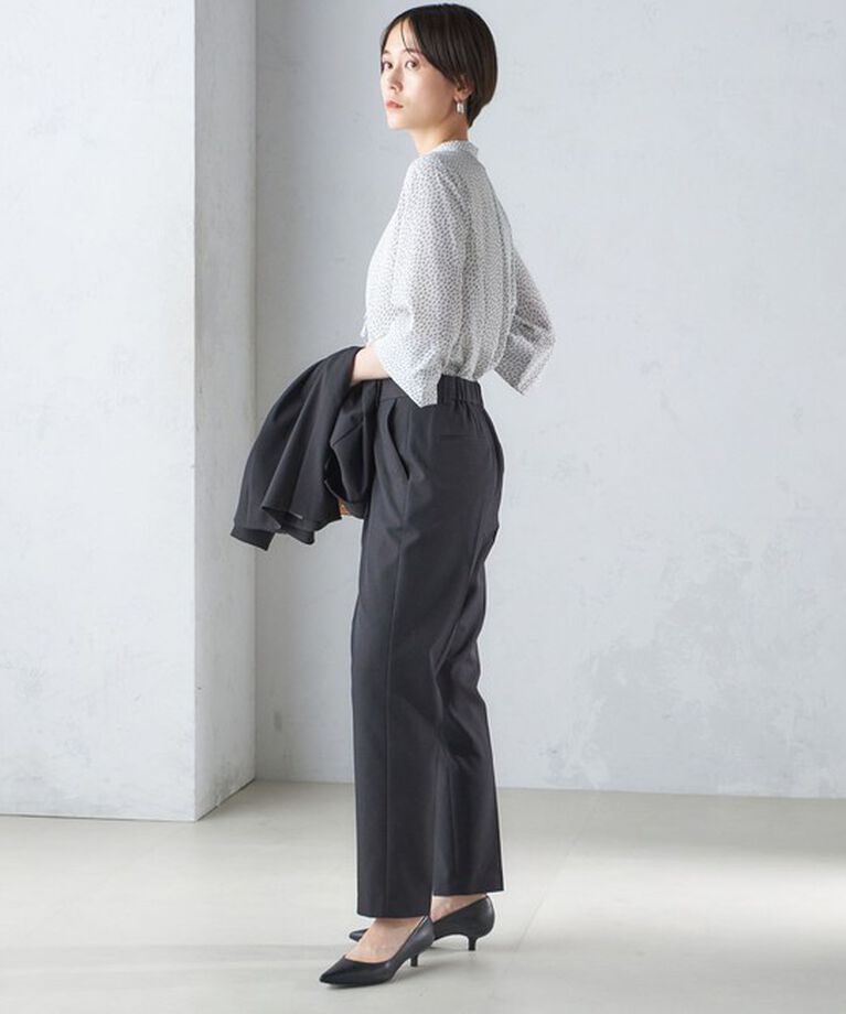 SHIPS for women「〈手洗い可能〉ツイル ストレッチ パンツ（セットアップ対応）」|スラックス|
