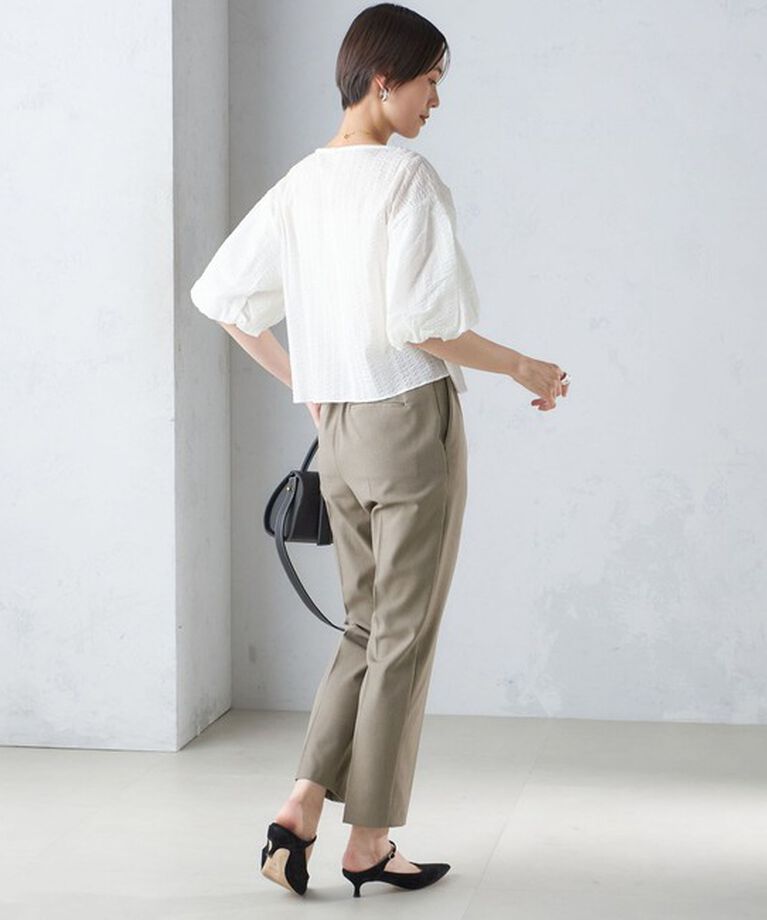 SHIPS for women「〈手洗い可能〉ツイル ストレッチ パンツ（セットアップ対応）」|スラックス|
