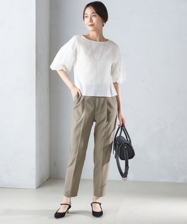 SHIPS for women「〈手洗い可能〉ツイル ストレッチ パンツ（セットアップ対応）」|スラックス|