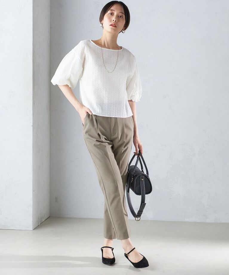 SHIPS for women「〈手洗い可能〉ツイル ストレッチ パンツ（セットアップ対応）」|スラックス|