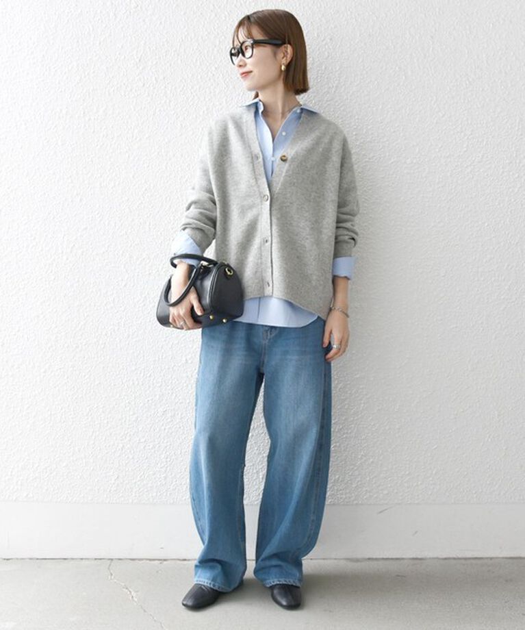 SHIPS any「SHIPS any:〈手洗い可能〉AQUA カシミヤ ミックス スキッパー ニット カーディガン」|カーディガン|