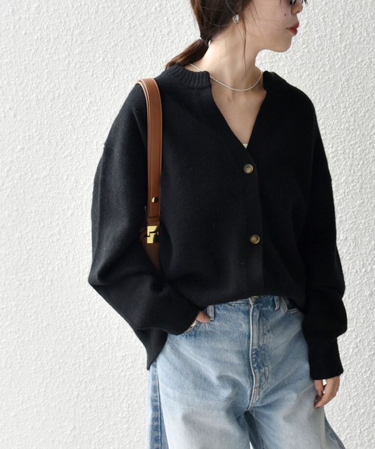 SHIPS any「SHIPS any:〈手洗い可能〉AQUA カシミヤ ミックス スキッパー ニット カーディガン」|カーディガン|