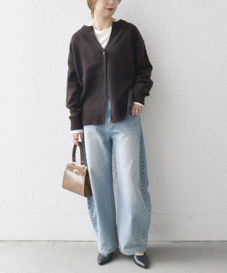 SHIPS any「SHIPS any:〈手洗い可能〉AQUA カシミヤ ミックス スキッパー ニット カーディガン」|カーディガン|