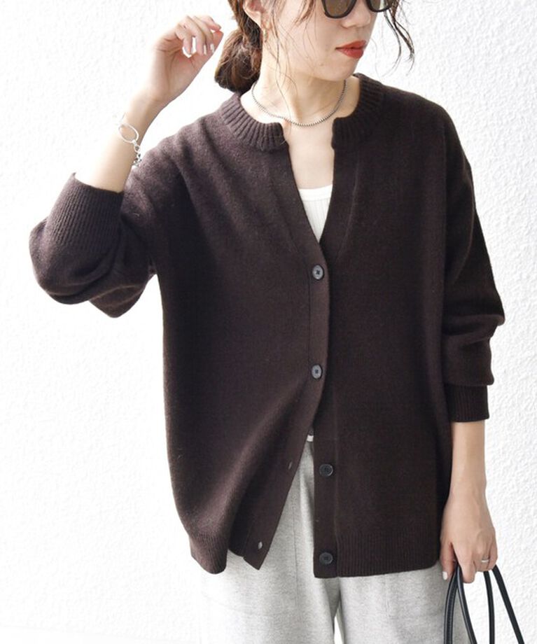 SHIPS any「SHIPS any:〈手洗い可能〉AQUA カシミヤ ミックス スキッパー ニット カーディガン」|カーディガン|