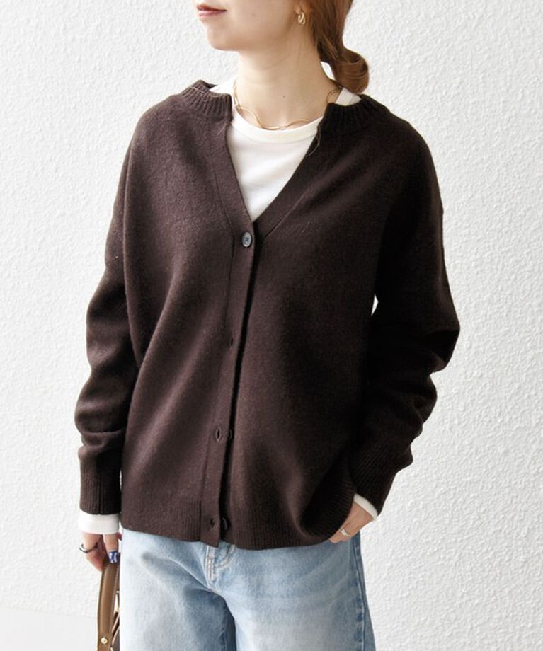 SHIPS any「SHIPS any:〈手洗い可能〉AQUA カシミヤ ミックス スキッパー ニット カーディガン」|カーディガン|
