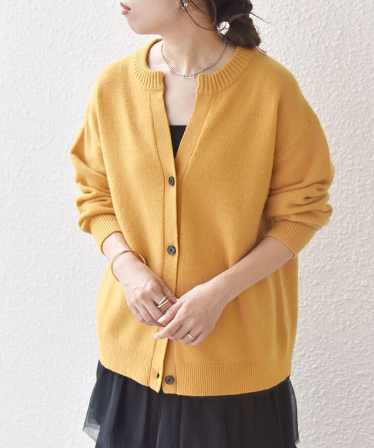 SHIPS any「SHIPS any:〈手洗い可能〉AQUA カシミヤ ミックス スキッパー ニット カーディガン」|カーディガン|
