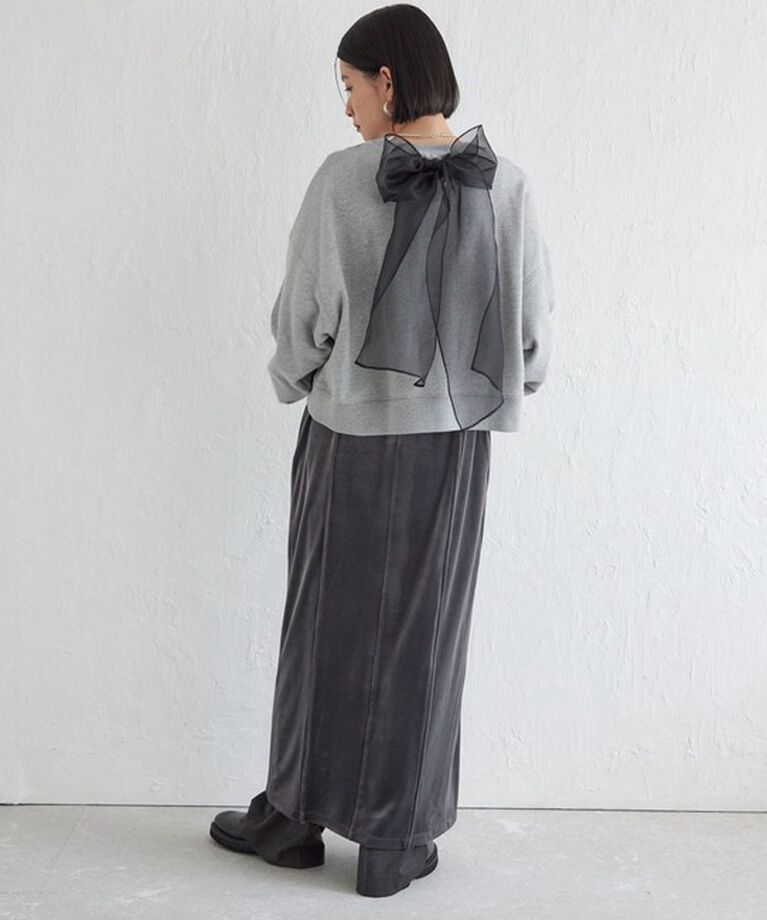 SHIPS for women「Wai＋:〈手洗い可能〉ストレッチ ポリエステル ベロア ワンピース」|ワンピース|