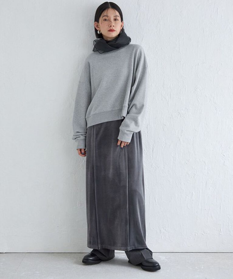 SHIPS for women「Wai＋:〈手洗い可能〉ストレッチ ポリエステル ベロア ワンピース」|ワンピース|