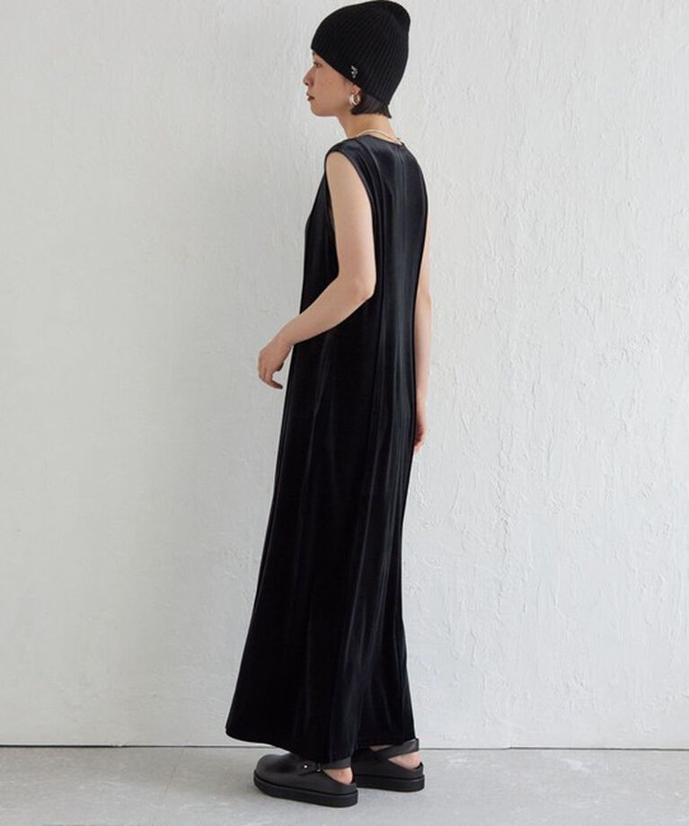 SHIPS for women「Wai＋:〈手洗い可能〉ストレッチ ポリエステル ベロア ワンピース」|ワンピース|