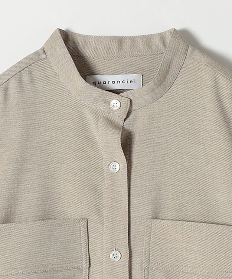 quaranciel「quaranciel:〈洗濯機可能〉ウーステッド ライク フレンチ ポケット シャツ ワンピース」|ワンピース|