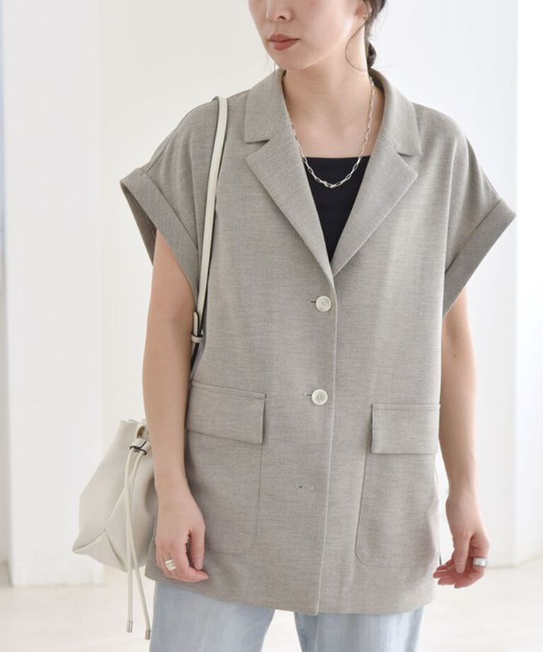 quaranciel「quaranciel: ウーステッド ライク フレンチスリーブ シャツ ジャケット」|その他|