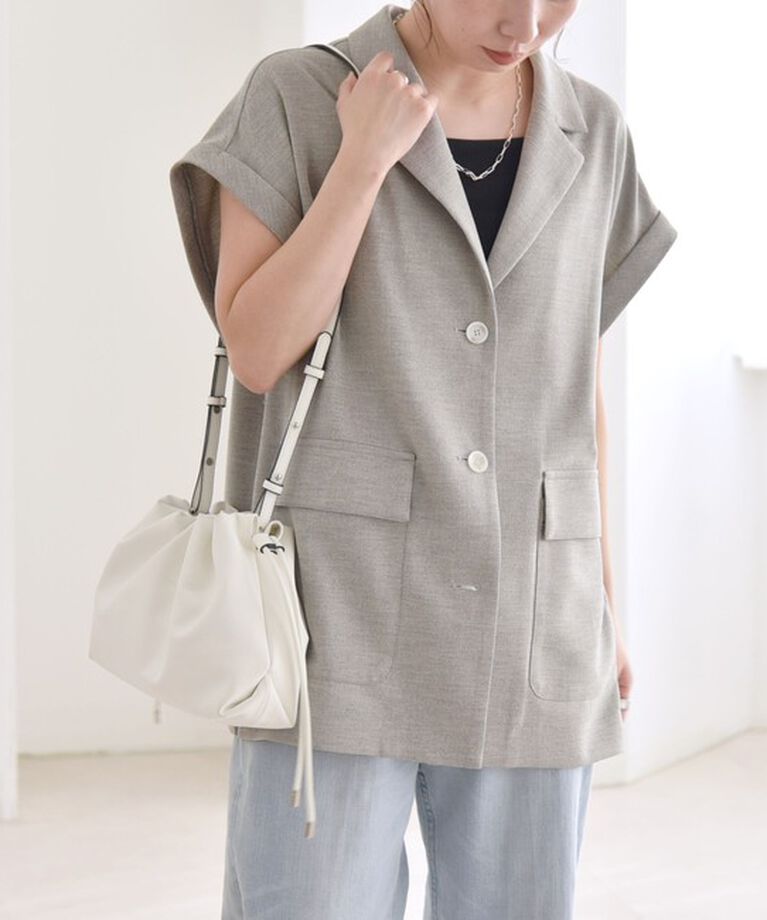 quaranciel「quaranciel: ウーステッド ライク フレンチスリーブ シャツ ジャケット」|その他|