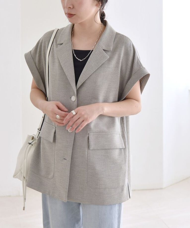 quaranciel「quaranciel: ウーステッド ライク フレンチスリーブ シャツ ジャケット」|その他|