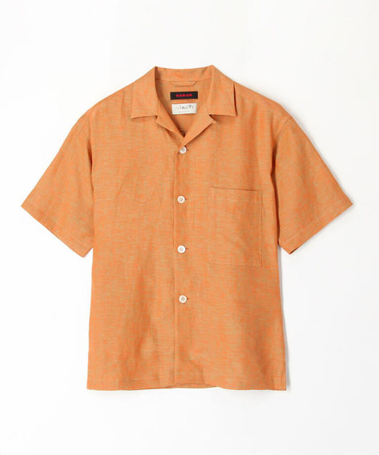 CABaN「CABaN リネン オープンカラーシャツ」|シャツ・ブラウス|25 オレンジ