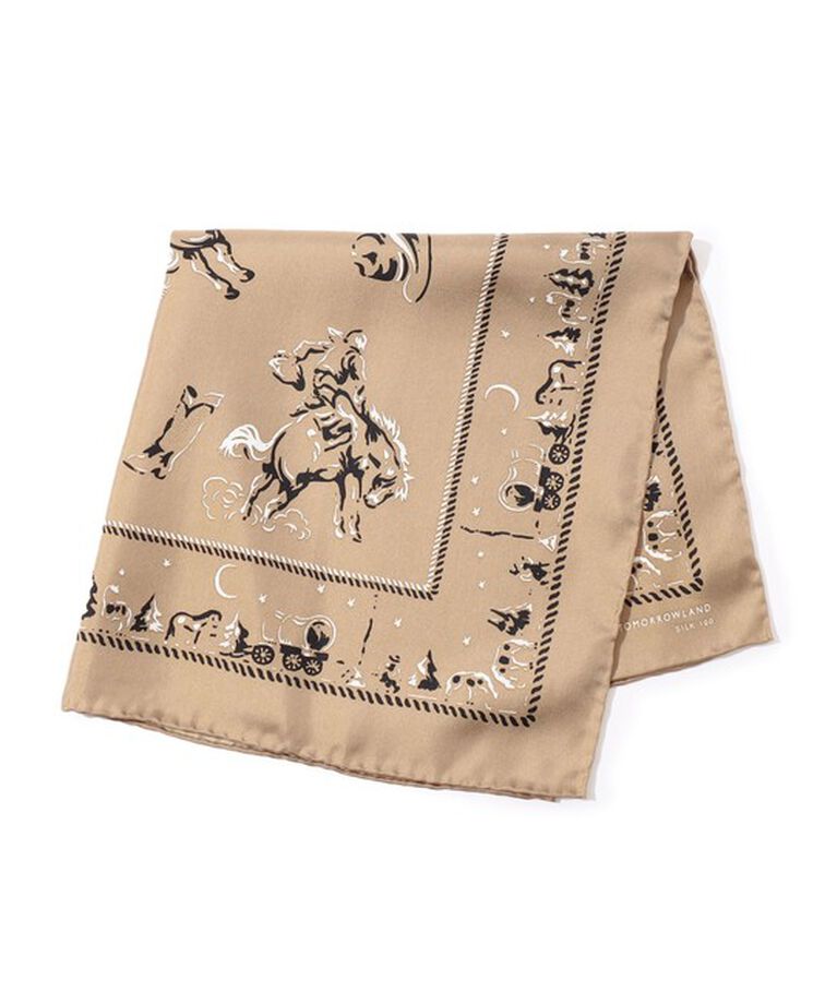 TOMORROWLAND GOODS「TOMORROWLAND アニマルモチーフ スカーフ」|バンダナ・スカーフ|44 ベージュ系