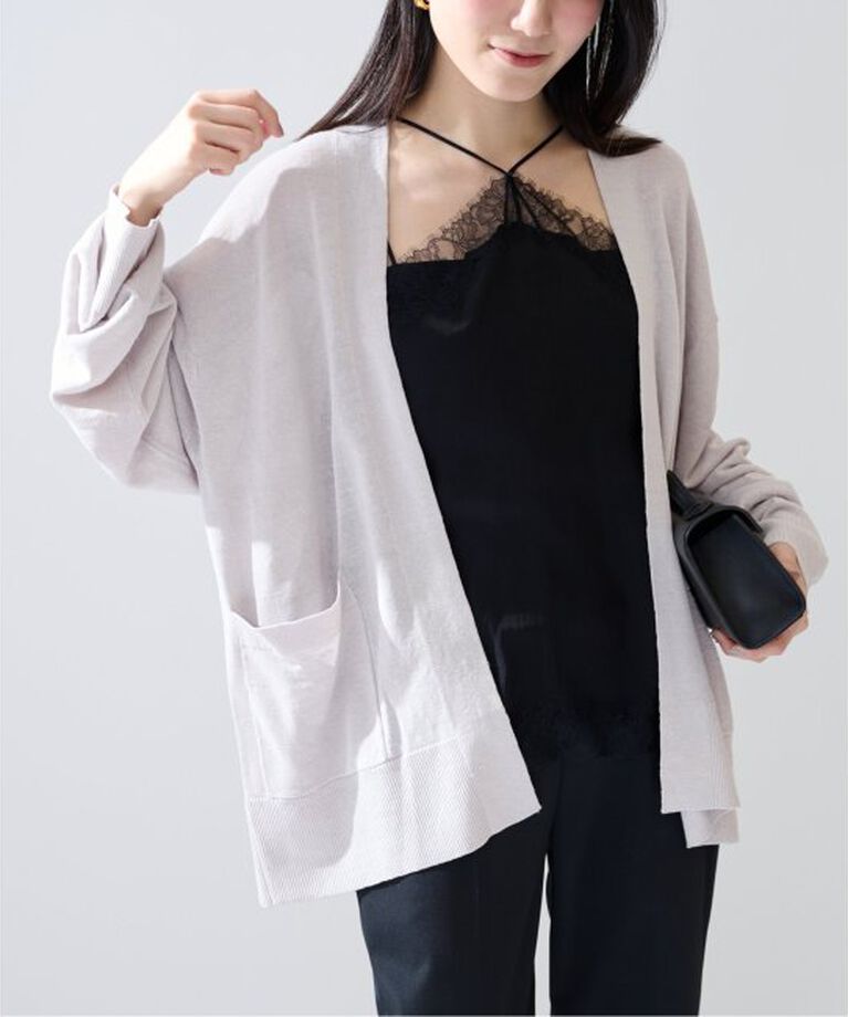 VERMEIL par iena「Linen knit topper カーディガン」|カーディガン|グレーB