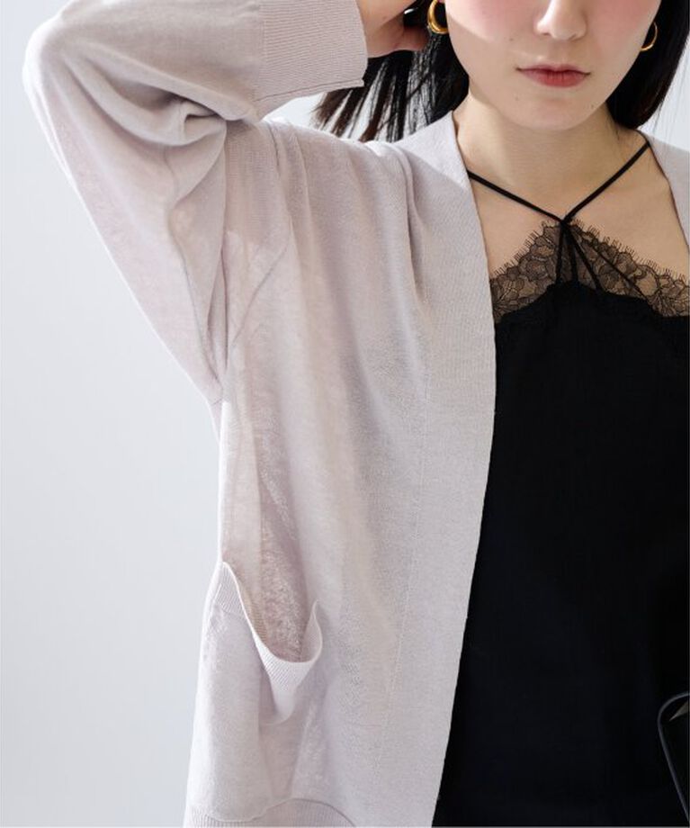 VERMEIL par iena「Linen knit topper カーディガン」|カーディガン|