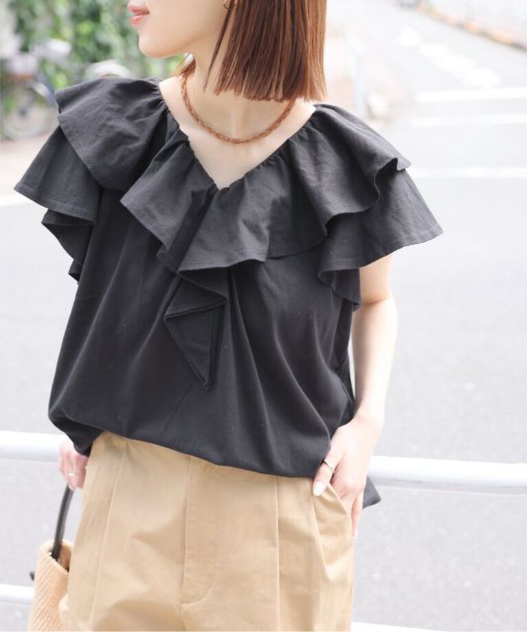 JOURNAL STANDARD relume「《WEB限定追加》フリルプルオーバー」|Tシャツ・カットソー|ブラック