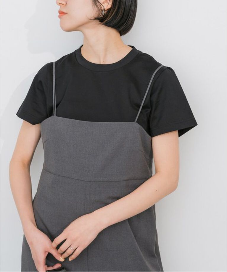 Spick and Span「《追加》ファインコットンTシャツ」|Tシャツ・カットソー|ブラック