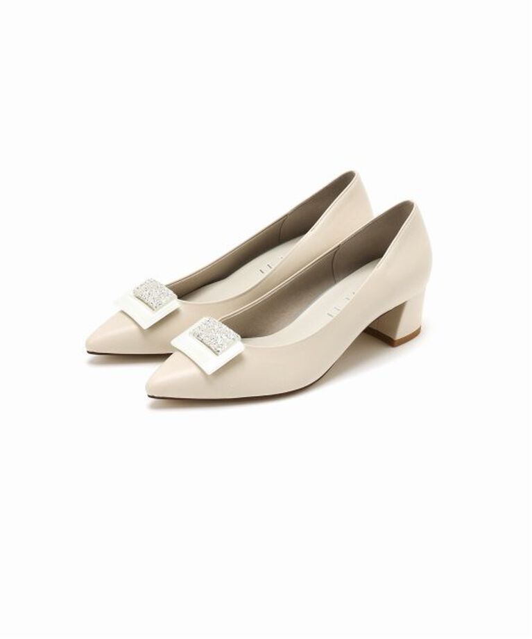  「4.5cmグリッターオーナメントパンプス」|パンプス|