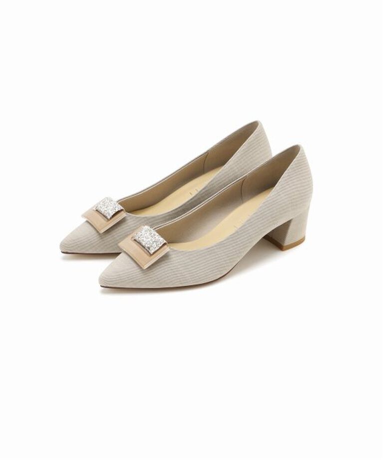  「4.5cmグリッターオーナメントパンプス」|パンプス|