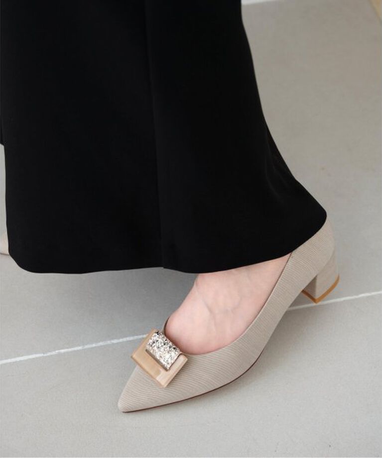  「4.5cmグリッターオーナメントパンプス」|パンプス|