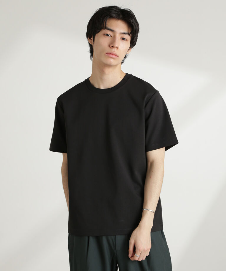 nano･universe「ダブルスムースクルーネックTシャツ 半袖」|Tシャツ・カットソー|ブラック