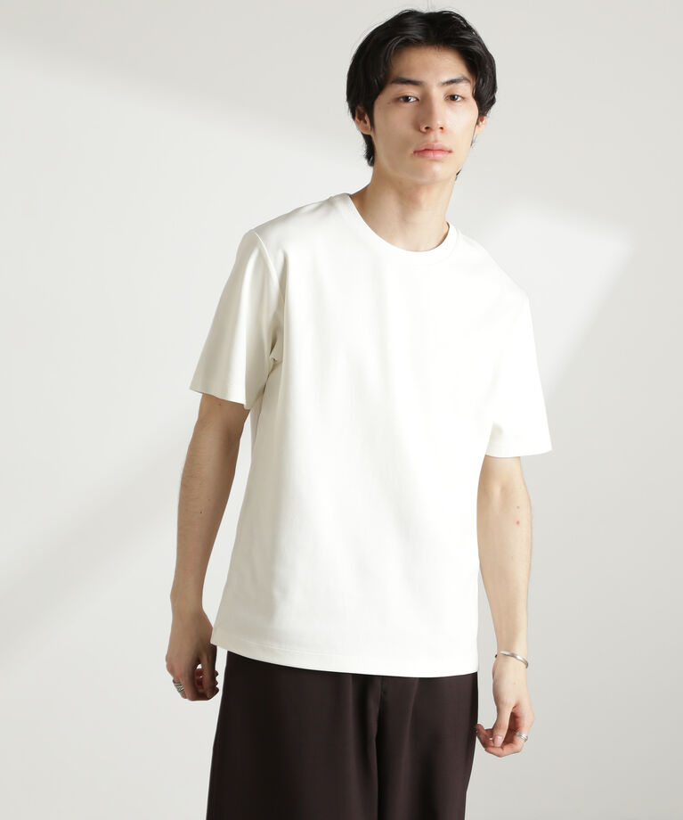 nano･universe「ダブルスムースクルーネックTシャツ 半袖」|Tシャツ・カットソー|ホワイト