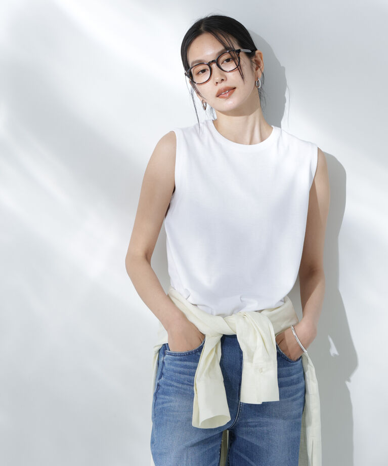 nano･universe「Anti Soaked(R) 汗染み防止ノースリーブTシャツ」|Tシャツ・カットソー|