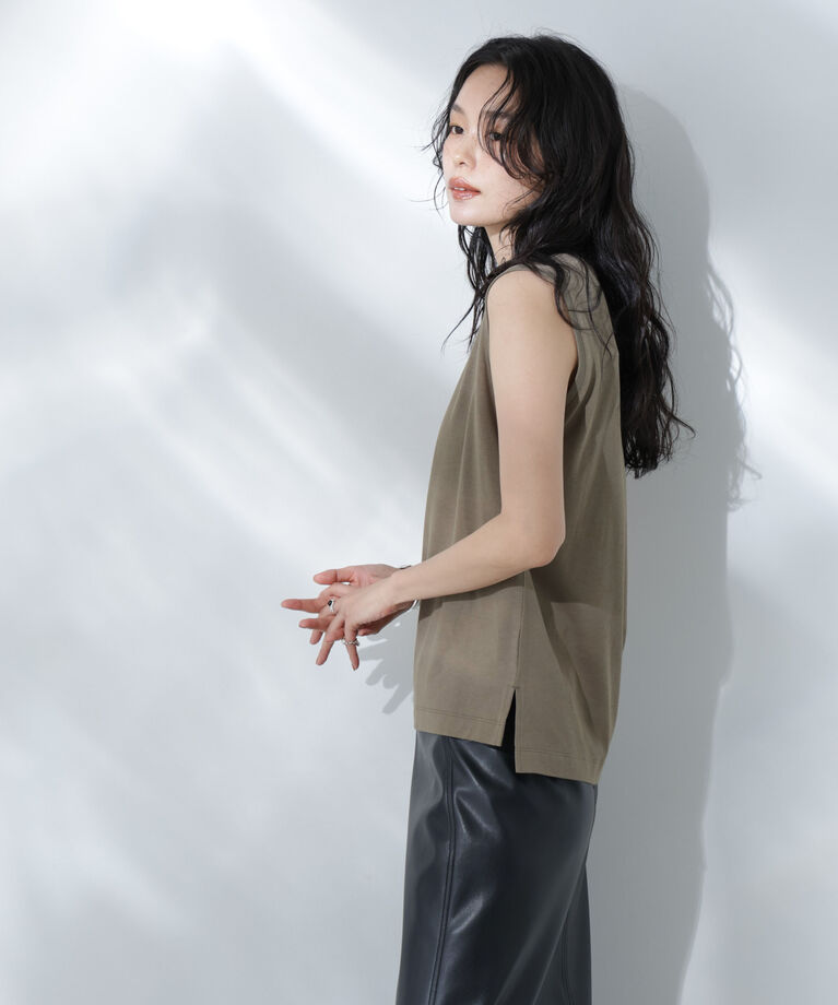 nano･universe「Anti Soaked(R) 汗染み防止ノースリーブTシャツ」|Tシャツ・カットソー|